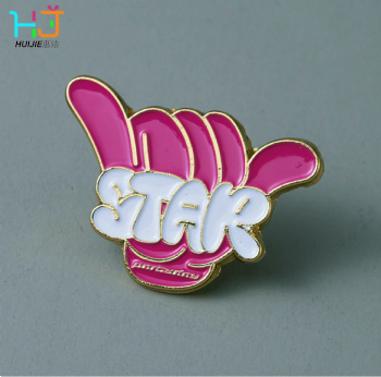 Red and white golden badges