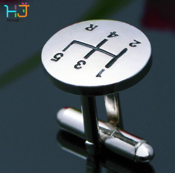 Round silver cufflinks