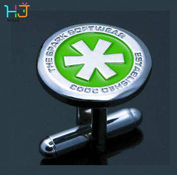 Round silver cufflinks