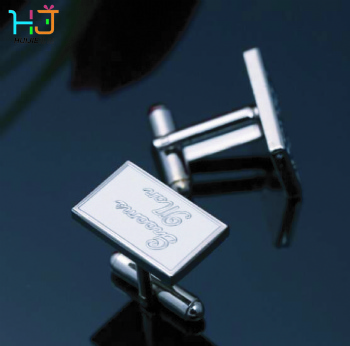 Square silver cufflinks